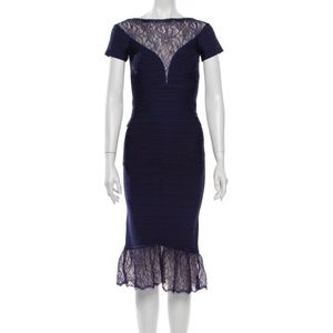 HERVE LEGER Lace Trim Embellishment Skirt Set